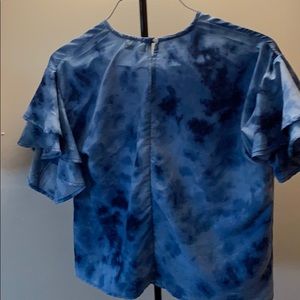 Blue tie die blouse